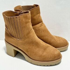 Universal Thread‎ Women's Cognac Katrina Platform Heeled Ankle Boots Tan Size 11